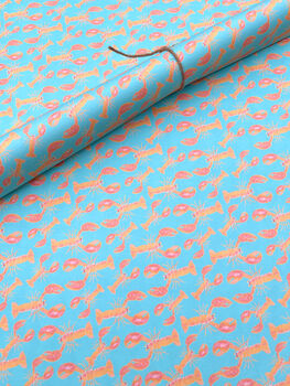 Green And Orange Lobster Wrapping Paper, 2 of 9