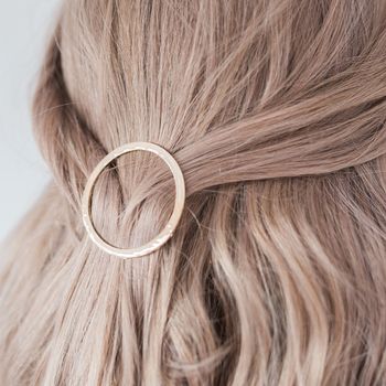 Circle Gold Or Silver Hair Clip, 3 of 5