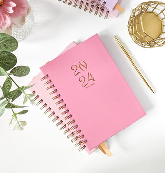 Personalised 2024 Weekly Diary| Planner| Hot Pink, 10 of 12