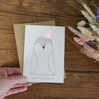 Illustrated Penguin Birthday Card, 6 of 6