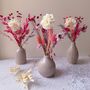 Hot Pink Dried Flower Arrangement With Bud Vase, thumbnail 1 of 2