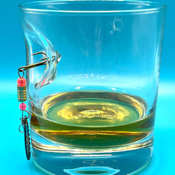 Personalised Fishing Hook Whisky Glass, 2 of 3