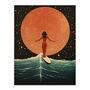 Surfing Through Time And Space Peachy Wall Art Print, thumbnail 6 of 6