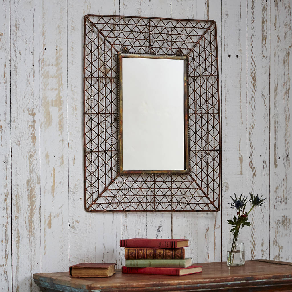 Soha Handmade Recycled Wire Mirror By Paper High | notonthehighstreet.com