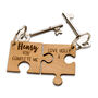 Personalised Jigsaw Oak Keyring 'You Complete Me', thumbnail 2 of 6