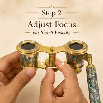 Mother Of Pearl Abalone Opera Glasses With Wooden Box, 8 of 10