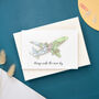Custom Map Aeroplane Valentine's Card For Him, thumbnail 1 of 3