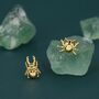 Sterling Silver Tiny Mismatched Stag Beetle Stud Earrings, thumbnail 5 of 12