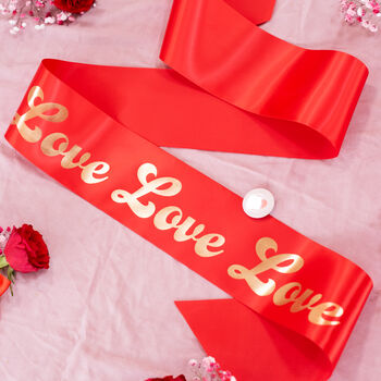 Fancy Font Metallic 'Love Love Love' Hen Party Sash, 4 of 6