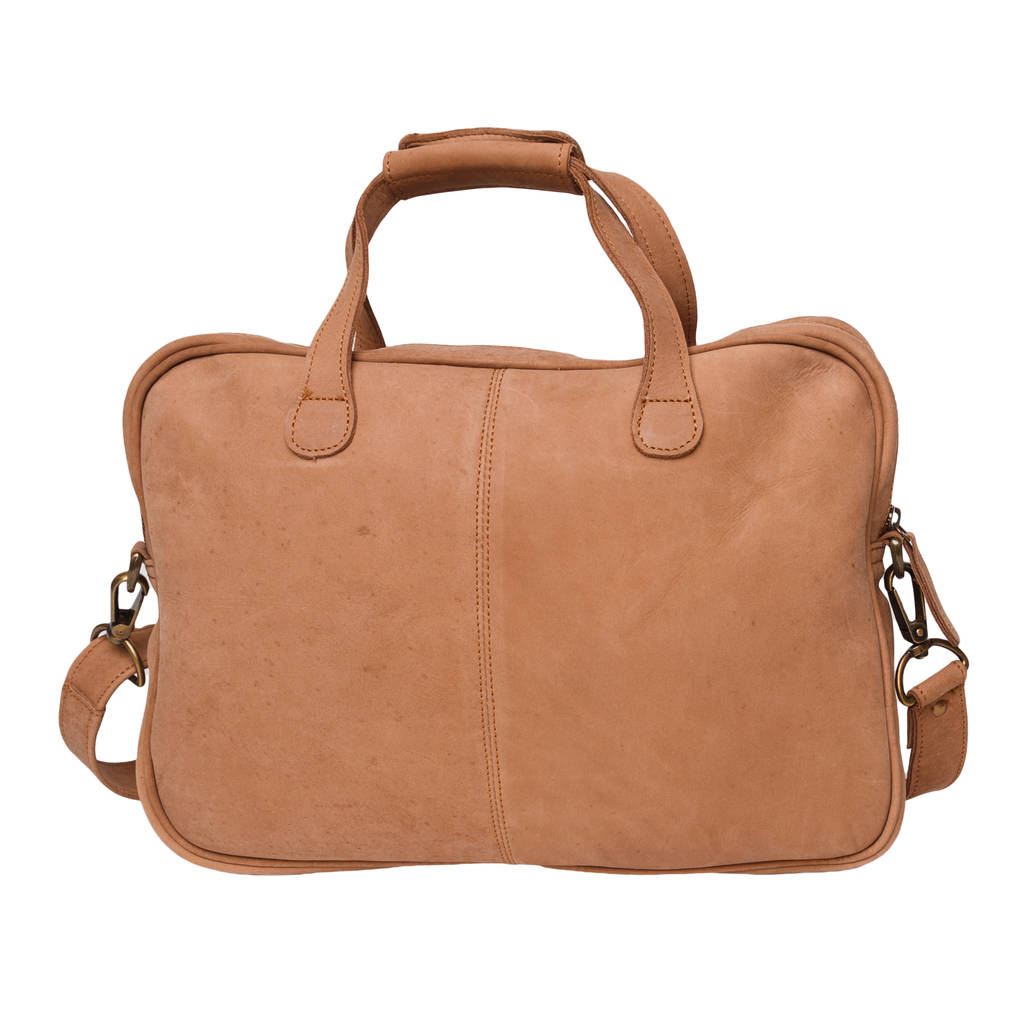personalised suede compact laptop satchel by mahi leather ...