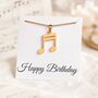 Music Note Necklace With Birthstone, thumbnail 1 of 9