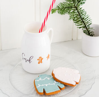 Personalised Christmas Cookie Milk Jug Mug With Straw, 8 of 9