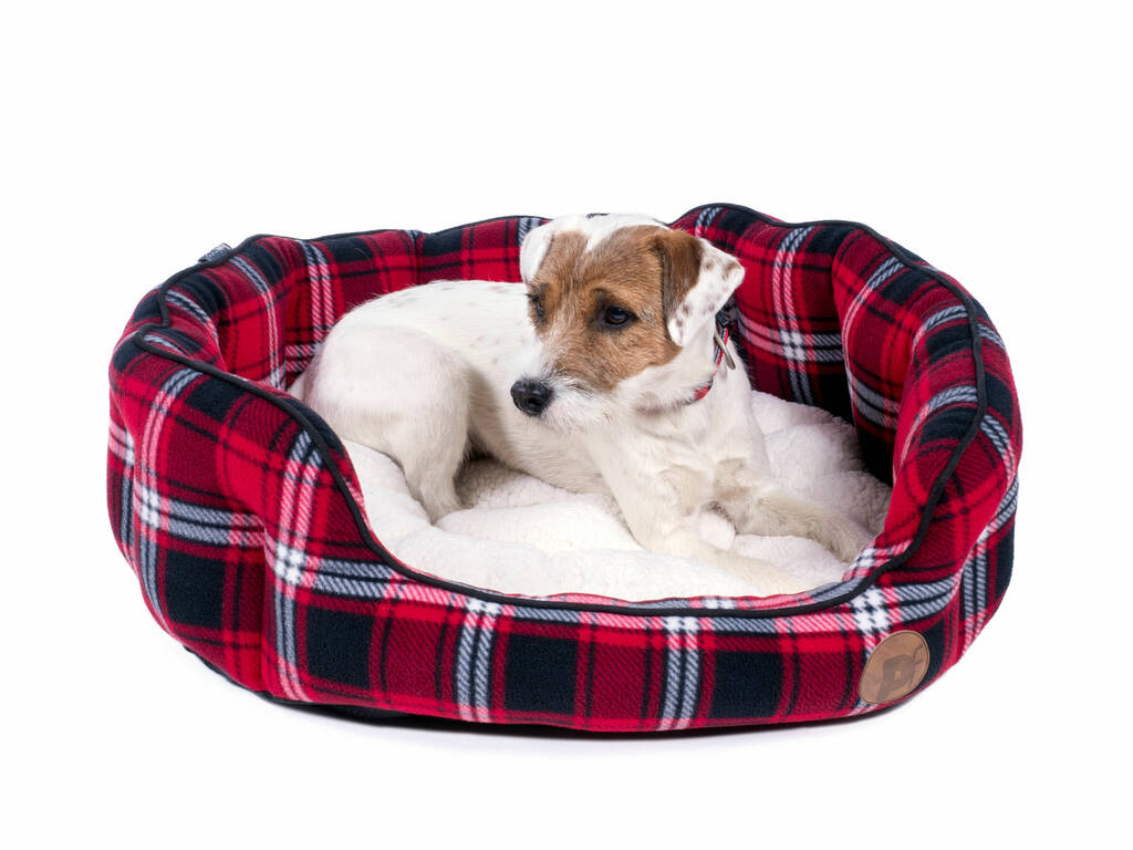Highland Red Tartan Oval Dog Bed By Blackdown Lifestyle