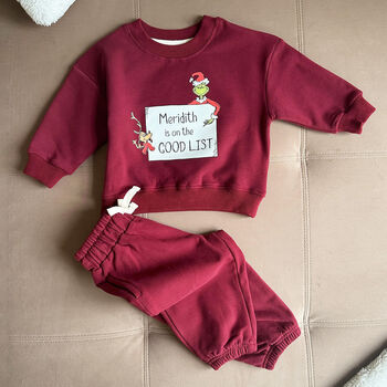 Grinch's Good List Personalised Baggy Tracksuit, 2 of 3