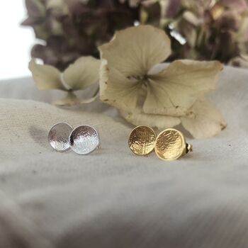 Small Textured Round Stud Earrings, 8 of 12