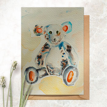 Set Of Hand Painted Teddy Bear Greetings Cards, 2 of 4