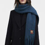 Cosy Teal Boucle Scarf, thumbnail 2 of 5