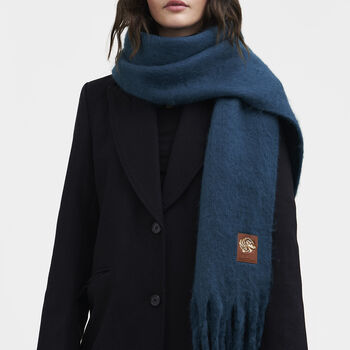 Cosy Teal Boucle Scarf, 2 of 5