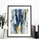 Blue Gold Abstract Art Print Framed Wall Art Pictures By Abstract House ...