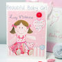 Personalised Rag Doll New Baby Girl Card, thumbnail 3 of 9