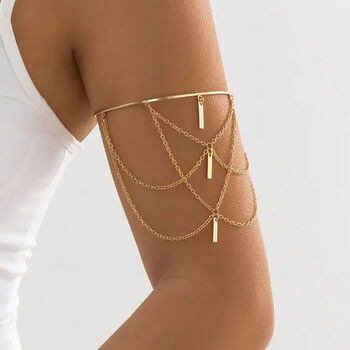 Bohemian Chain Gold Plated Upper Arm Cuff, 2 of 7