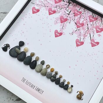 Personalised Blossom Family Tree Pebble Picture, 3 of 3