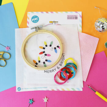 'Merry And Bright' Embroidery Craft Kit, 3 of 3