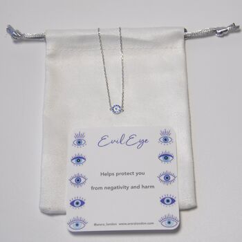 Sterling Silver Evil Eye Dainty Bracelet, 7 of 9