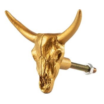 Buffalo Desert Skull Brass Effect Drawer Knob, 4 of 5
