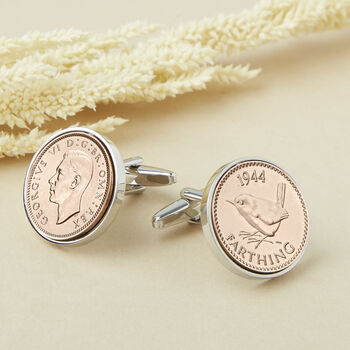 Farthing Year Coin Cufflinks 1920 To 1956, 2 of 11