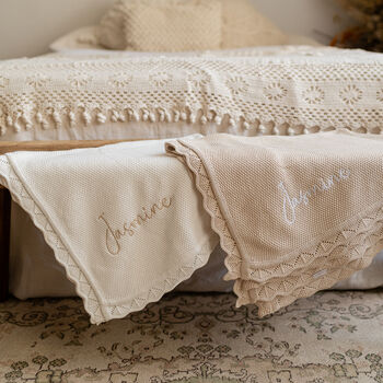 Personalised Cotton Baby Blanket Baby Gift, 5 of 12