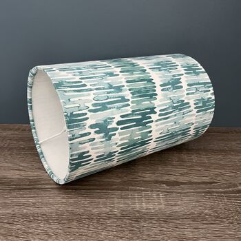 Tidal Mineral Sea Green Patterned Cylinder Lampshades, 7 of 9