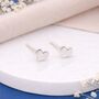 Sterling Silver Heart Micro Stud Earrings – 4mm, thumbnail 1 of 9