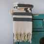 Chevron Handwoven Throw Blanket, Garden Shawl, thumbnail 3 of 11