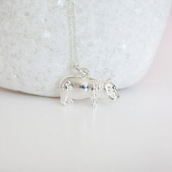 Hippo Necklace In Sterling Silver, 2 of 11