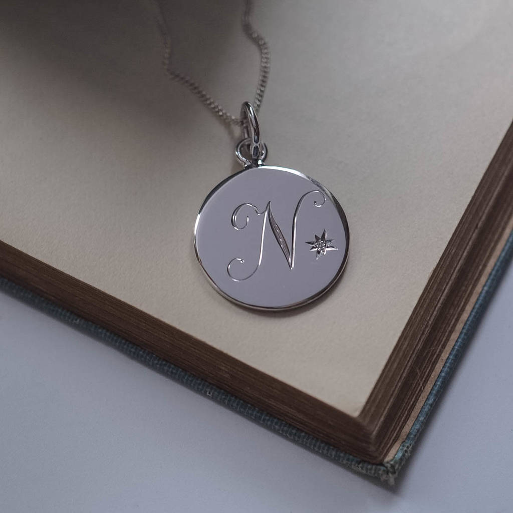Diamond Initial Necklace In Sterling Silver, 1 of 8