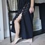 Ladies Black Sleeveless Nightdress With Side Ties 'Betty', thumbnail 2 of 6