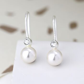 Sterling Silver Pearl Drop Earrings, 5 of 11