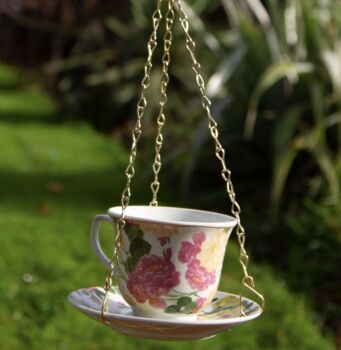 Vintage China Teacup Bird Feeder, 3 of 3