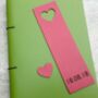 Personalised Heart Leather Bookmark Anniversary Gift, thumbnail 8 of 11