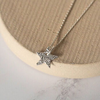 Sterling Silver Small Textured Star Pendant, 2 of 3