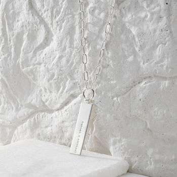 Personalised Sterling Silver Tag On Paperclip Chain, 2 of 7