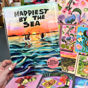 'Happiest' Seaswimming Motivational Quote Nature Inspired Print, 2 of 2