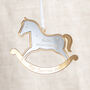 Metallic Rocking Horse First Christmas Decoration, thumbnail 2 of 2