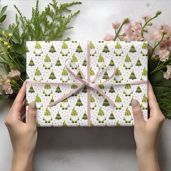 Premium Quality Gnome Christmas Gift Wrapping Paper, Superior Thickness, 5 of 9