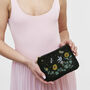 Green Sunflower Velvet Embroidered Pouch, thumbnail 2 of 7