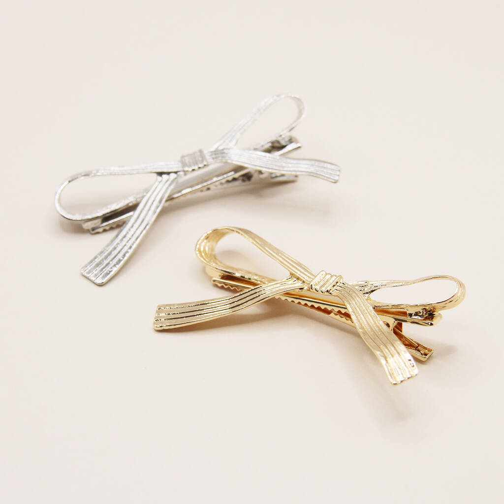 Gold Or Silver Ribbon Hair Clip, 1 of 5