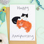 Happy Anniversary Card Cat Card, thumbnail 1 of 2