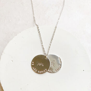 Family Personalised Hidden Message Disc Necklace, 5 of 7