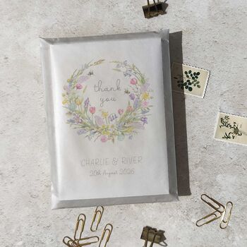 Personalised Spring Flowers Wedding Thank You Cards, 6 of 6